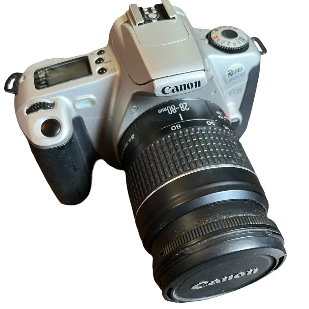 Canon EOS Rebel 2000 35mm SLR Film Camera, 2 Lenses/Filters/Strap/Camera Bag